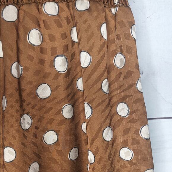 Slate & Willow Sketched Polka Dot Wide Leg Crop Jumpsuit Brown Women's Size 2 - Picture 11 of 14